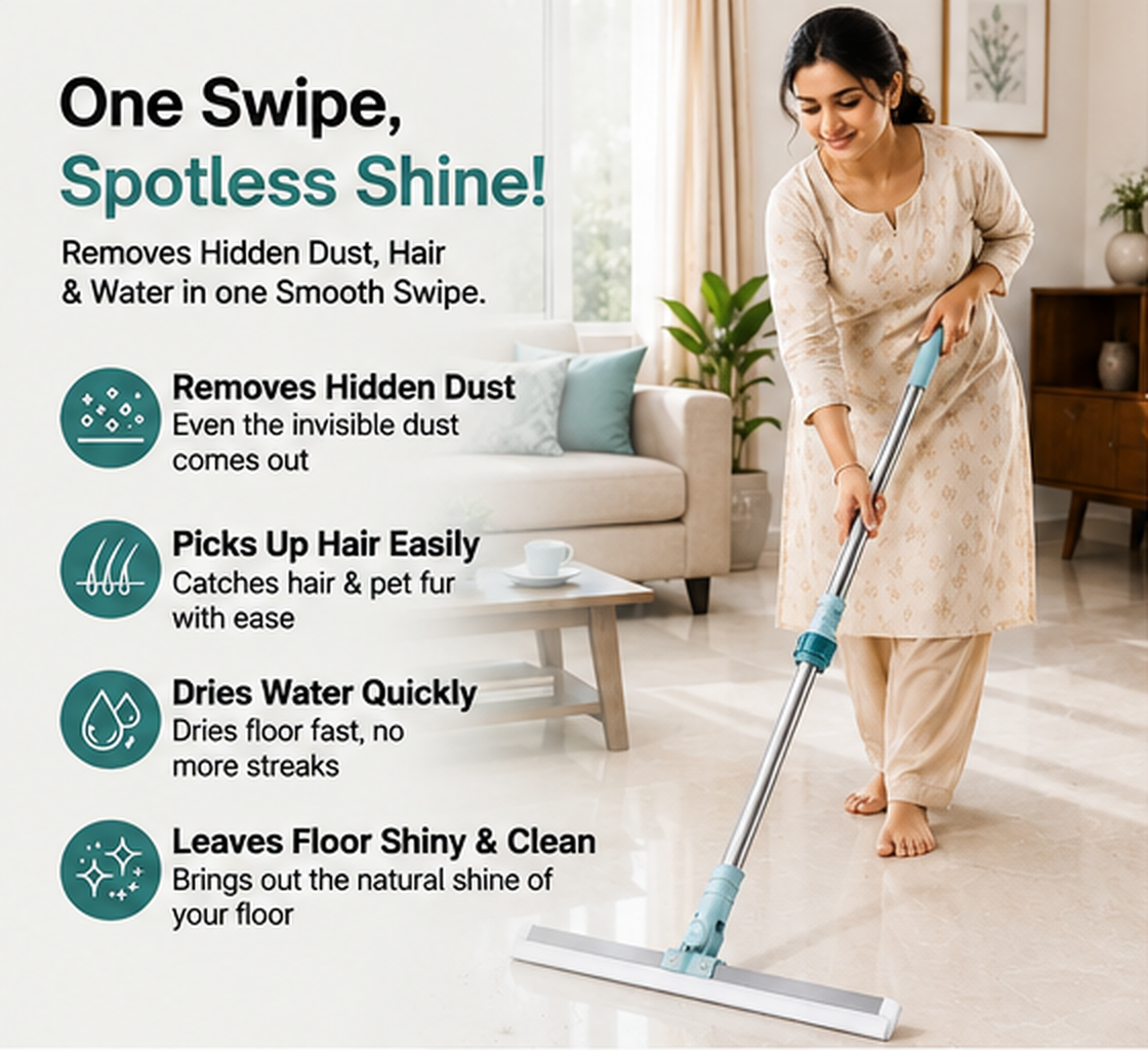 FlexiWipe – Multipurpose Wiper | Extendable-Rod |Floor Cleaner | 180° Head