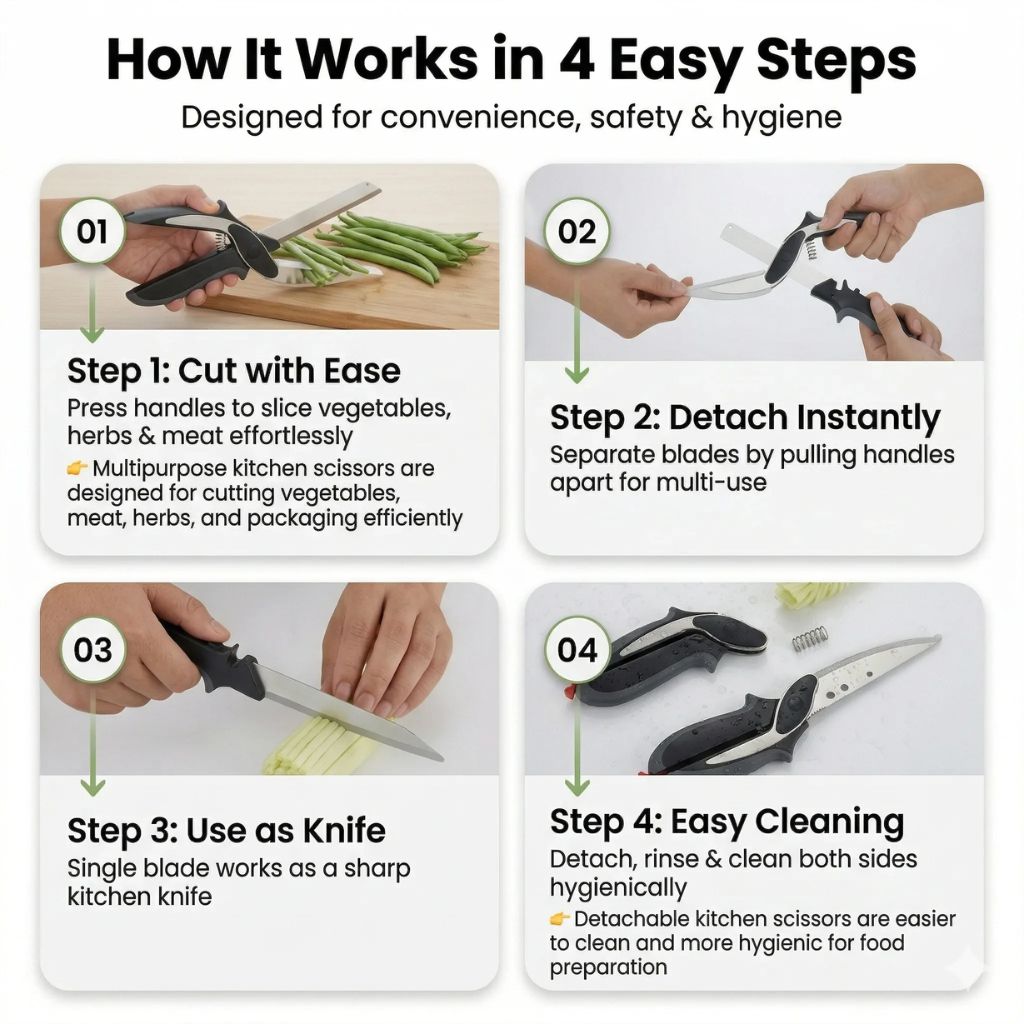 Smart Cutter All-in-One Kitchen Knife | One Tool, Multiple Uses | Sharp Stainless Steel Blade