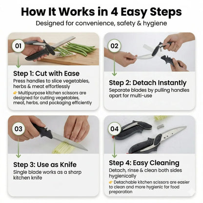 Smart Cutter All-in-One Kitchen Knife | One Tool, Multiple Uses | Sharp Stainless Steel Blade