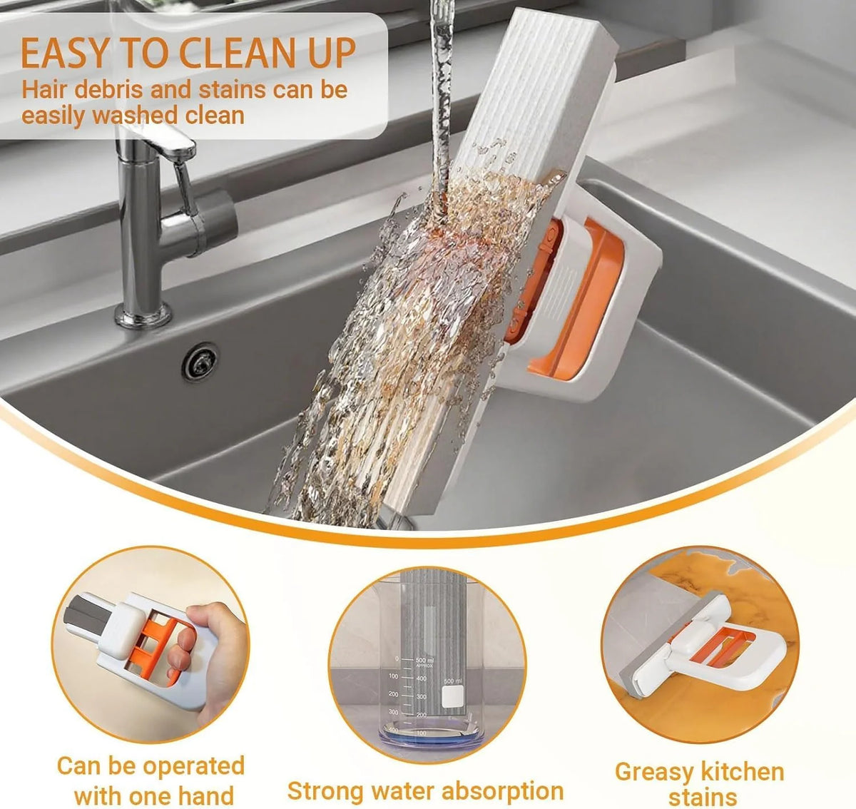 Mini Foldable Kitchen Mop – Compact, Lightweight & Easy-to-Use Floor Cleaner |